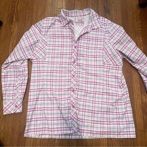 Worldwide Sportsman XL plaid shirt button up outdoor fishing purple women’s